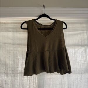 Free People Olive Green Tank Top